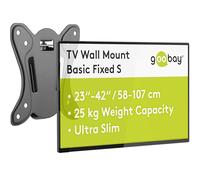 goobay 58523 Soporte de Pared 42 Pulgadas extraplano para televisores, monitores y Pantallas de 23" a 42" hasta 25 kg VESA 75x75 y 100x100