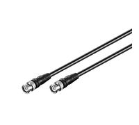goobay 58880 Cable de conexión BNC (RG58), cable coaxial, clavija BNC -> clavija BNC, doblemente blindado, 50 Ohm, negro, 0,25 metros