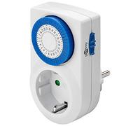 goobay 59038 Temporizador analógico para Interiores - Temporizador para Tomas de Corriente - Ciclo de 30 Minutos Ajustable - Funcionamiento Continuo Posible - silencioso