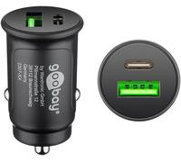 Goobay Cargador de coche 59521 – 2 puertos, USB-C PD (Power Delivery) 27 W, 12/24 V, negro