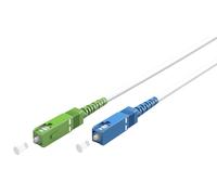 goobay 59623 - Cable de fibra óptica (FTTH), monomodo (OS2) Simplex/SC APC (8°) macho a SC-UPC (8°) macho/cable óptico / 15 metros