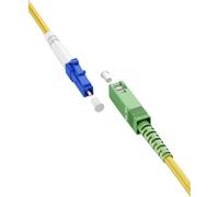goobay 59647 - Cable de fibra óptica (FTTH), monomodo (OS2) Simplex/SC APC (8°) macho a LC-UPC (8°) macho/cable óptico / 0,5 metros