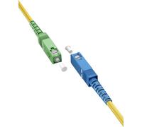 goobay 59658 FTTH Cable de fibra óptica/monomodo (OS2) Simplex/SC APC (8°) macho a SC-UPC (8°) macho/cable óptico / 1 metro
