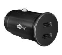 Goobay 59705 Cargador de 2 Puertos para Coche/automóvil con USB-C PD (Power Delivery), Mini Cargador de mechero de Doble USB, Coche y camión (12V / 24V), 30W