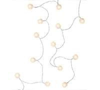 goobay 60273 Cadena con 20 luces LED, diseño Bola de nieve/con función de temporizador / 3000 K/a pilas/blanco cálido