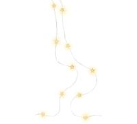 goobay 60332 - Guirnalda LED de alambre de plata/estrellas/cadena de luces con función de temporizador/blanco cálido (3000 K) / funciona con pilas