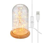 goobay 60340 Campana de cristal con cadena de luces LED/lámpara decorativa/luz cálida y tranquilizadora/iluminación festiva para decoración de invierno, Navidad, decoración de interiores