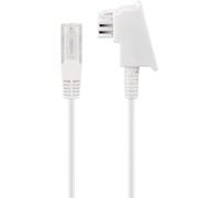 goobay 60665 Cable de router, cable telefónico, cable de conexión para DSL/ADSL/VDSL, enchufe TAE-F a enchufe RJ45 (8P2C), blanco, 1 Metro
