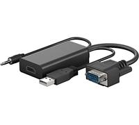 goobay 61259 - Adaptador VGA a HDMI para Full HD 1080p @ 60 Hz/VGA a HDMI, Cable Adaptador convertidor VGA y Audio a HDMI (Cable de Monitor, Color Negro)
