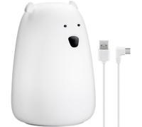 goobay 61647 Luz nocturna Infantil/LED oso polar/Luz quitamiedos/Ayuda para dormir/luz lactancia y decoración de habitaciones infantiles/Recargable / 7 cambios de color y 3 modos de luz