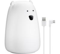 Goobay Luz nocturna infantil 61647 LED oso polar recargable, 7 colores, 3 modos