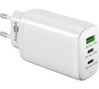 Goobay 61759 Cargador Multipuerto USB-C 65W Cargador Rápido PD Universal Adaptador de Corriente USB Enchufe Cargador rápido Samsung S22 iPhone 14 Blanco