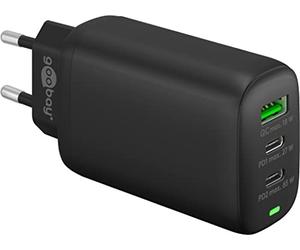 Goobay 61760 Cargador Multipuerto USB-C 65W Cargador Rápido PD Universal Adaptador de Corriente USB Enchufe Cargador rápido Samsung S22 iPhone 14 Negro