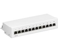 Goobay 62070 cat 6 - panel de conexión mini/oficina, 12 puertas, colo