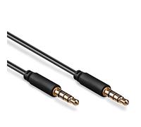 goobay 63832 - Cable AUX, cable de audio, cable de conexión, cable de jack, conector de 3,5 mm (4 pines, estéreo) > Jack 3, 5 mm (4 pines, estéreo), 4 pines, 3 metro, negro