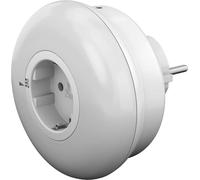 goobay 64567 Luz LED nocturna para enchufe/luz snooze niños/luz enchufe/sensor crepuscular y contacto protector de enchufe / 3 modos de funcionamiento (ON/OFF/AUTO) / verde,azul,blanco luz día