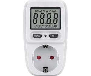 goobay 64589 Medidor de Energía Digital Básico/Medidor consumo eléctrico para Refrigerador, Lavadora, TV y Lámparas de Pie/Rango de Medición entre 0.5 W y 3680 W/Medidor de Consumo de Energía