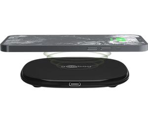 goobay 64675 Cargador rápido inalámbrico / 15 W/Wireless Charger/Estación de Carga para Smartphones y Dispositivos con estándar Qi/iPhone 15/14/13/12/11/XS/XR/X/Samsung etc.
