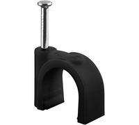 Goobay 64685 Grapas para Cables Redondos/Abrazadera de Cable/Sujeta Cables/para Fijar Cables de hasta 14mm de diámetro / 100 Piezas