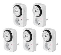 Goobay 64895 - Temporizador analógico para Interiores, con Temporizador, 15 Minutos Ajustable, LED de Control, Funcionamiento Continuo, 5 Unidades, Color Blanco