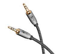goobay 65273 Cable AUX estéreo de Audio de 3,5 mm 1 m/Cable Jack para Auriculares, autorradio, PC, Tableta, Cable de Altavoz/conexión chapada en Oro