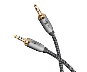 goobay 65274Cable AUX estéreo de Audio de 3,5 mm 2 m/Cable Jack para Auriculares, autorradio, PC, Tableta, Cable de Altavoz/conexión chapada en Oro