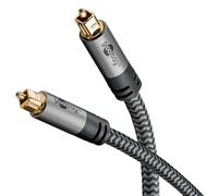 goobay 65308 Cable de audio óptico Toslink de 10 m/Compatible con barra de sonido, equipo estéreo, cine en casa, PS4, Xbox/Fibra de vidrio/Conexión chapada en oro
