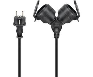 Goobay 65434 base múltiple 5 m 2 salidas ac exterior negro