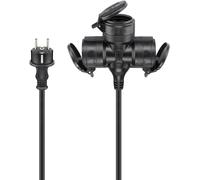 Goobay 65439 base múltiple 25 m 3 salidas ac exterior negro