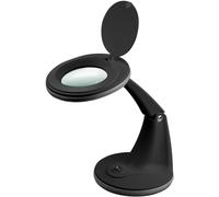 goobay 65578 Lámpara de Lupa LED/lámpara de Lupa con pie/Lupa de pie con luz / 6 W Consumo/Temperatura de Color 6500 K/Flujo Luminoso 450 LM/tensión de Servicio 230 V (AC) / Negro