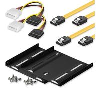 Goobay 65725 2 x SSD HDD Marco de Montaje de 2,5 a 3,5 / SSD Soporte para Montaje de Discos Duros de 2,5" en Carcasa de 3,5" / 2 Cables de alimentación de 5,25 a SATA / 2 Cables de Datos PC de 6 Gbps