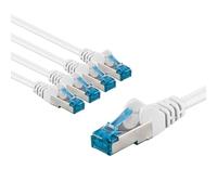 goobay 66049 - Cable de red (cat. 6A, 5 unidades, apantallado, S/FTP/CU, cable de Ethernet, PiMF, LSZH/Cat 6a, 10 Gbit/s, 5 x 2 m), color blanco