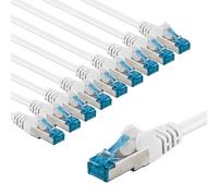 goobay 66053 - Cable de red (cat. 6A, 10 unidades, apantallado, S/FTP/CU, cable de Ethernet, PiMF, LSZH/Cat 6a, 10 Gbit/s, 10 x 2 m), color blanco