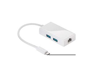Goobay 66269 USB-C Hub con Enchufe RJ45 y Dos enchufes USB 3.0 Tipo A