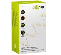 Goobay 66736 - Guirnalda de 20 luces LED con temporizador, color plateado