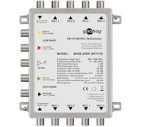 Goobay 67178 pasivo Sat - Multiconmutador (5 entradas/Salidas 8 Plata/Negro