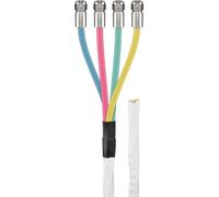 Goobay 67330 Juego de cables coaxiales de antena Quattro de 80 dB, 2x apantallados, CCS, 10 m, 2x cable CCS apantallado para la conexión del LNB Quattro, incluyendo 4x conectores F