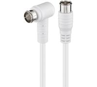 Goobay 67350 - cable coaxial (f plug, f plug, 5 m, macho/macho, blanco