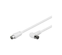 Goobay 67359 - Cable de Antena coaxial (80 dB, Doble apantallamiento, 1,5 m), Color Blanco