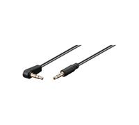 Goobay 67783 Cable de toma de audio AUX, 3,5 mm estéreo de 4 clavijas delgado, CU, con ángulo de 90° - enchufe de 3,5 mm (4 clavijas, estéreo) a enchufe de 3,5 mm (4 clavijas, estéreo) - 1m