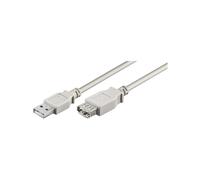 Goobay 68716 USB 2.0 Hi-Speed Extension Cable, CU, Grey, 3m Length