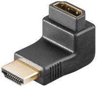 goobay 68782 - Adaptador acodado HDMI, Dorado, Hembra, Tipo A