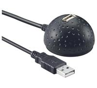 goobay 68913 Cable alargador USB 2.0 Hi-Speed con soporte, negro, 1,5 m de longitud