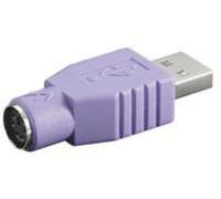 Goobay Adaptador USB a PS2 – Cable adaptador (USB, PS2) – Gris y violeta