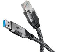 goobay 70499 Cat 6 USB-A 3.0 to RJ45 Ethernet Cable for Stable Wired Internet Co