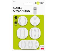Goobay 70681 organizador de cables escritorio/pared clip para cable bl
