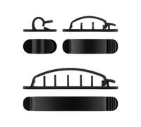 goobay 70684 Juego de organización de Cables con Soportes de Cables de Diferentes tamaños, Abrazadera de Cables para Escritorio, Coche, Oficina, Pinza de Cables autoadhesiva, Organizador, Set de 6