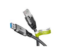 goobay 70694 Cable Cat 6 USB-A 3.0 a RJ45 Ethernet para una conexión estable a Internet por cable con router/módem/conmutador de red/Sustituye el adaptador USB a RJ45 / 1 Gbit/s / 10 M