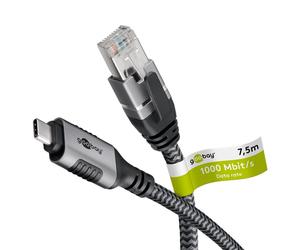 Goobay 70753 cambiador de género para cable usb c rj-45 negro, plata