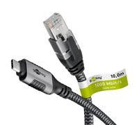 Goobay Cable adaptador 70754 USB-C 3.1 a RJ45 Cat6 – 1 Gbit/s – 10 m – negro/plata
